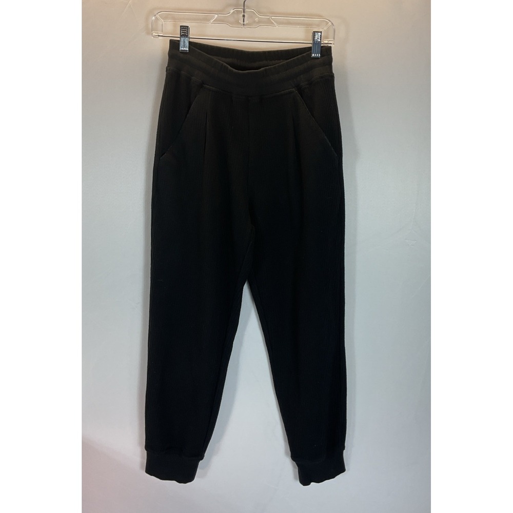 Varley Joggers Womens Size s Black Sweatpants Ribbed Elastic Waist Drawstring